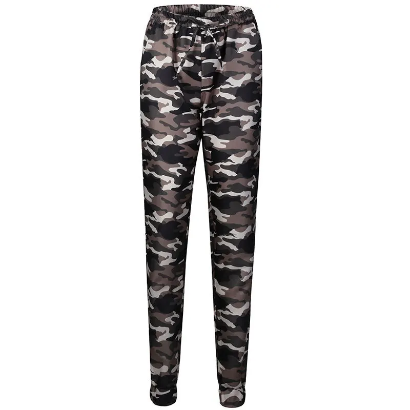 

Sexy Camouflage Pants for Women Long Pencil Trousers Lady Fashion High-waist Leggings Elastic High-Waist Drawstring Pants