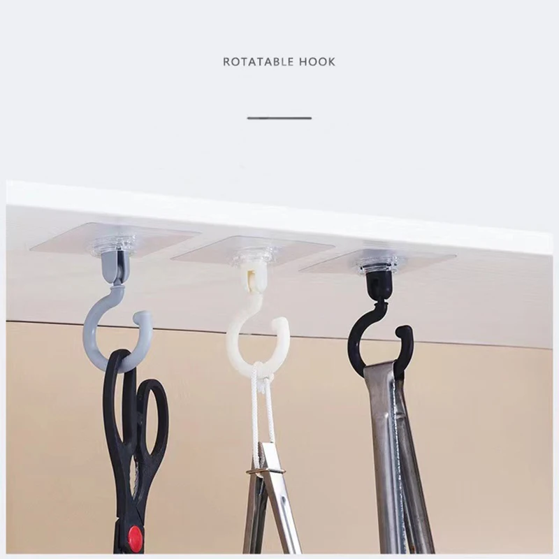 

Кухонные самоклеящиеся крючки с поворотом на 360 градусов, домашний настенный крючок для двери, вешалка для сумок, ванная комната, многофункц...