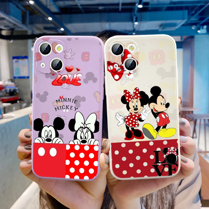 

Minnie Mouse Naughty Liquid Silicone Soft TPU For Apple iPhone 13 12 mini 11 8 7 6 XS XR SE 2020 Pro Max Plus Phone Case