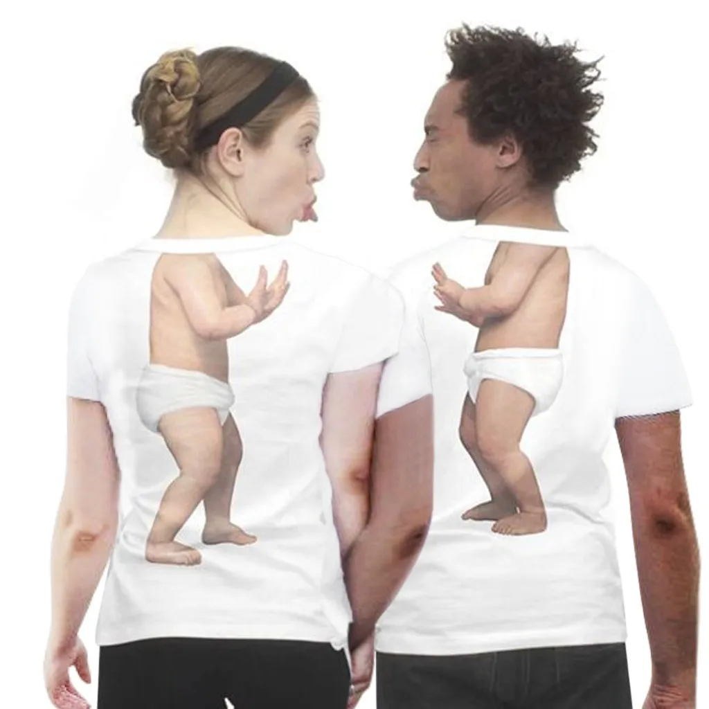 Мужская и женская футболка с короткими рукавами круглым вырезом для пары Детская