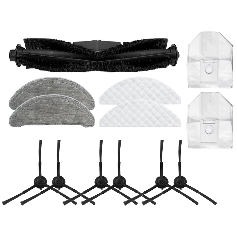 

EAS-Main Brush Dust Bag Recyclable Mops Cloths Rag Side Brush Parts Accessories for ROIDMI EVE Plus Robot Cleaner Sweeper