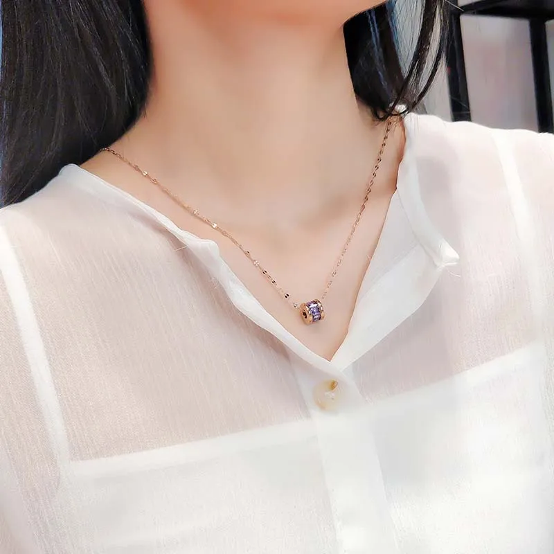 

Fashioin Women's Neck Chains Korean Fashion Small Waist Pendant Titanium Steel Choker Necklaces Jewelry 2021