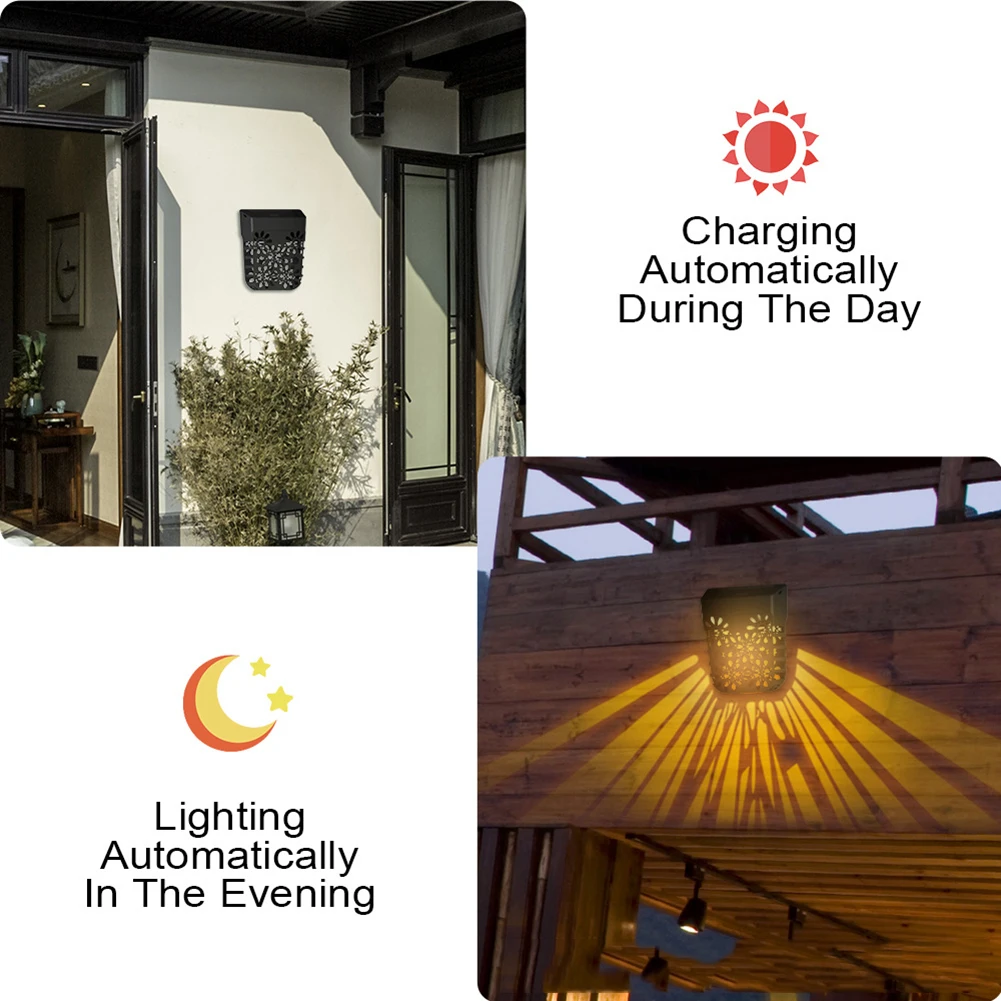 

LED Solar Wall Lamp Shadow Waterproof Fence Light Landscape lamp Courtyard Lights Outdoor Garden Home Stair Lamp Decoration