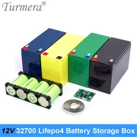 turmera 12v 32700 lifepo4 battery storage box 4s 20a bms nickel with holder for uninterrupted power supply or 12v motorcycle use