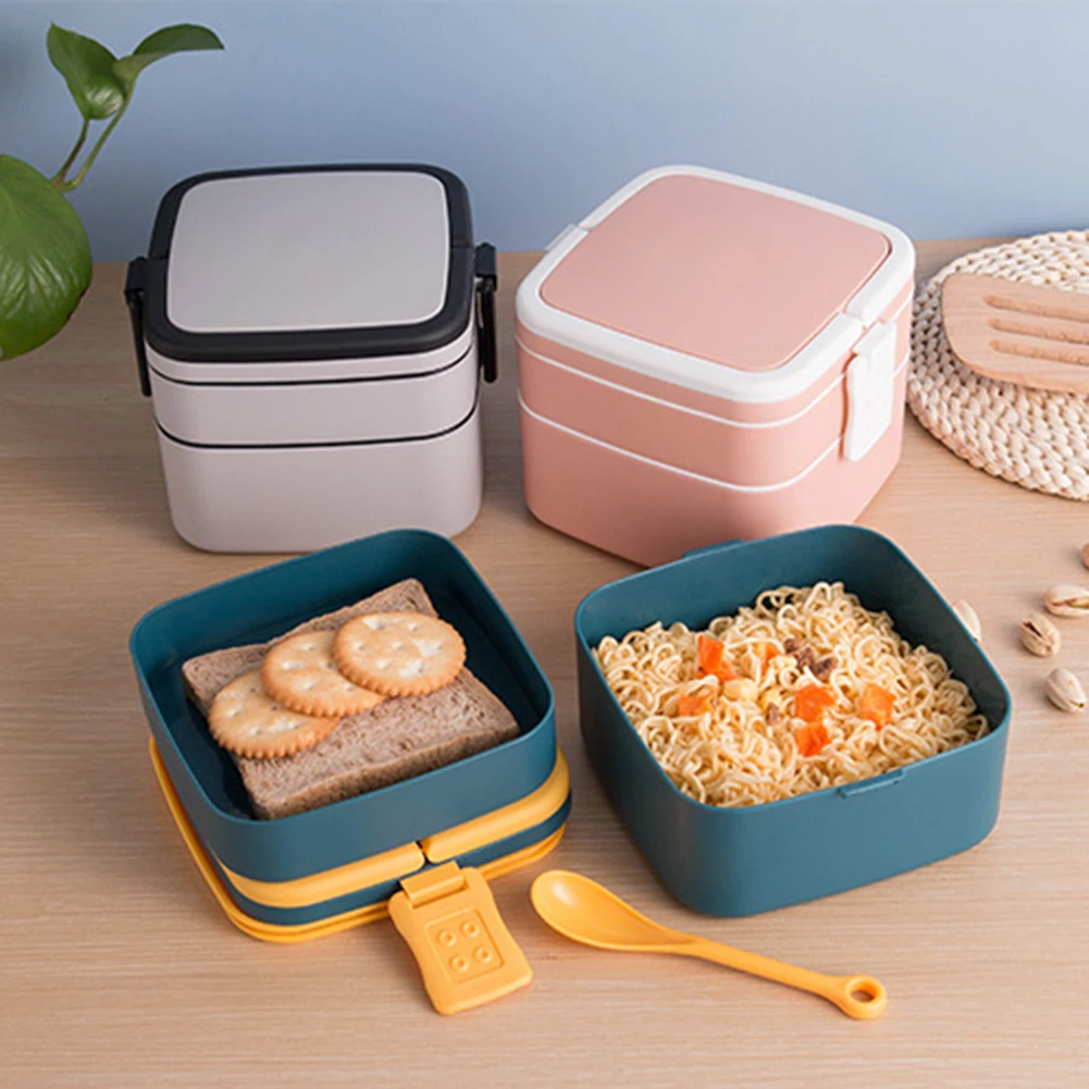 1 шт. стекируемые Bento Коробки для обедов с ручкой 2 круглый Ланч-бокс контейнер