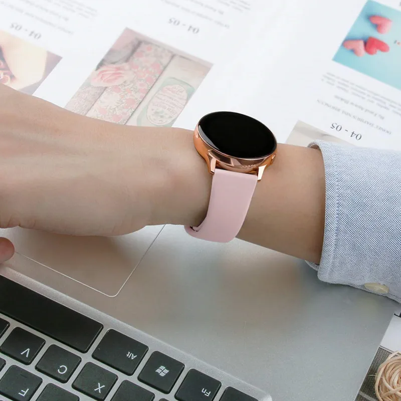 Silicone strap for Samsung Galaxy watch 4 classic/Active 2 44mm 40mm/3 45mm 41mm/46mm/42mm Bracelet Huawei watch GT 2e pro Band