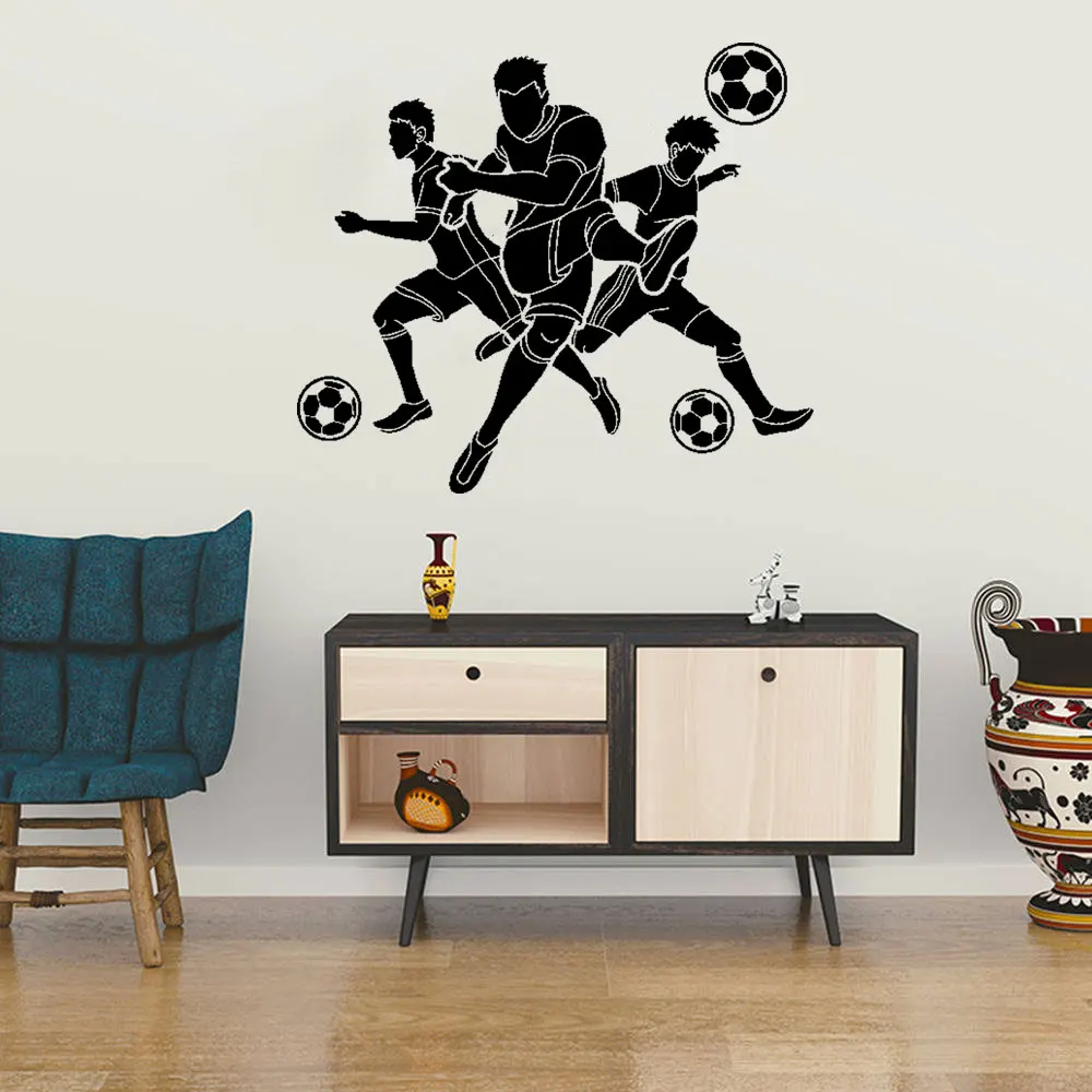 

Football Wall Decal Soccer Player Man Sports Ball Team Game Vinyl Window Stickers Stadium Teens Room Dorm Home DW20293