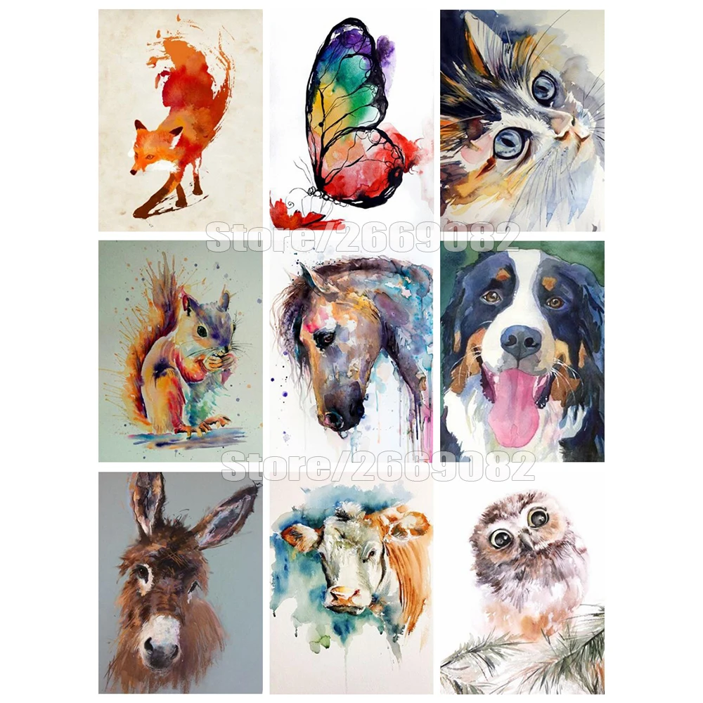 5D алмазная живопись совы Льва DIY Алмазная Вышивка Животных кошек собак мозаика