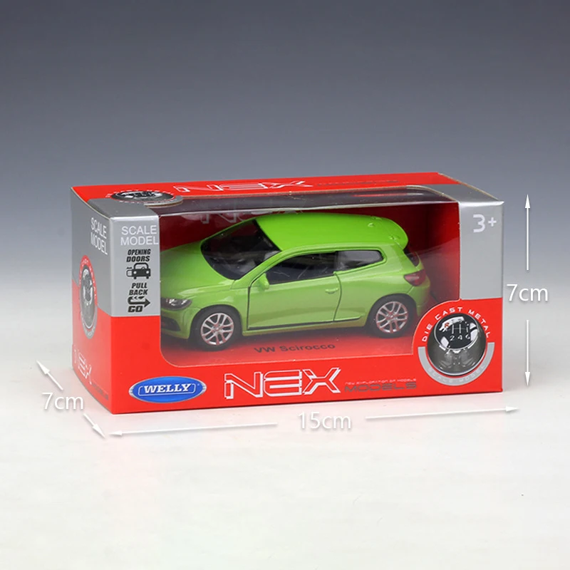 1:36 литые модели VW Scirocco зеленые игрушек модель автомобиля из сплава Литые