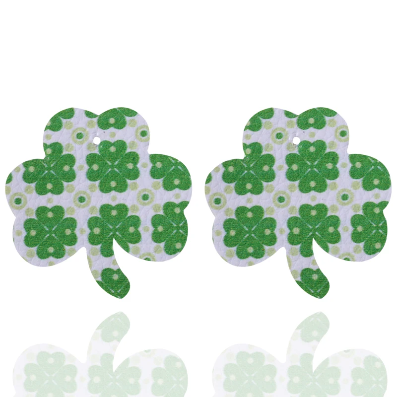 10 шт./лот серьги из искусственной кожи в шляпе зеленые аксессуары ко Дню Святого