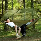 Портативный туристический гамак 32 дюйма, подвесная кровать для отдыха на открытом воздухе, с москитной сеткой, Ультралегкая, для охоты, кемпинга, москитная сетка