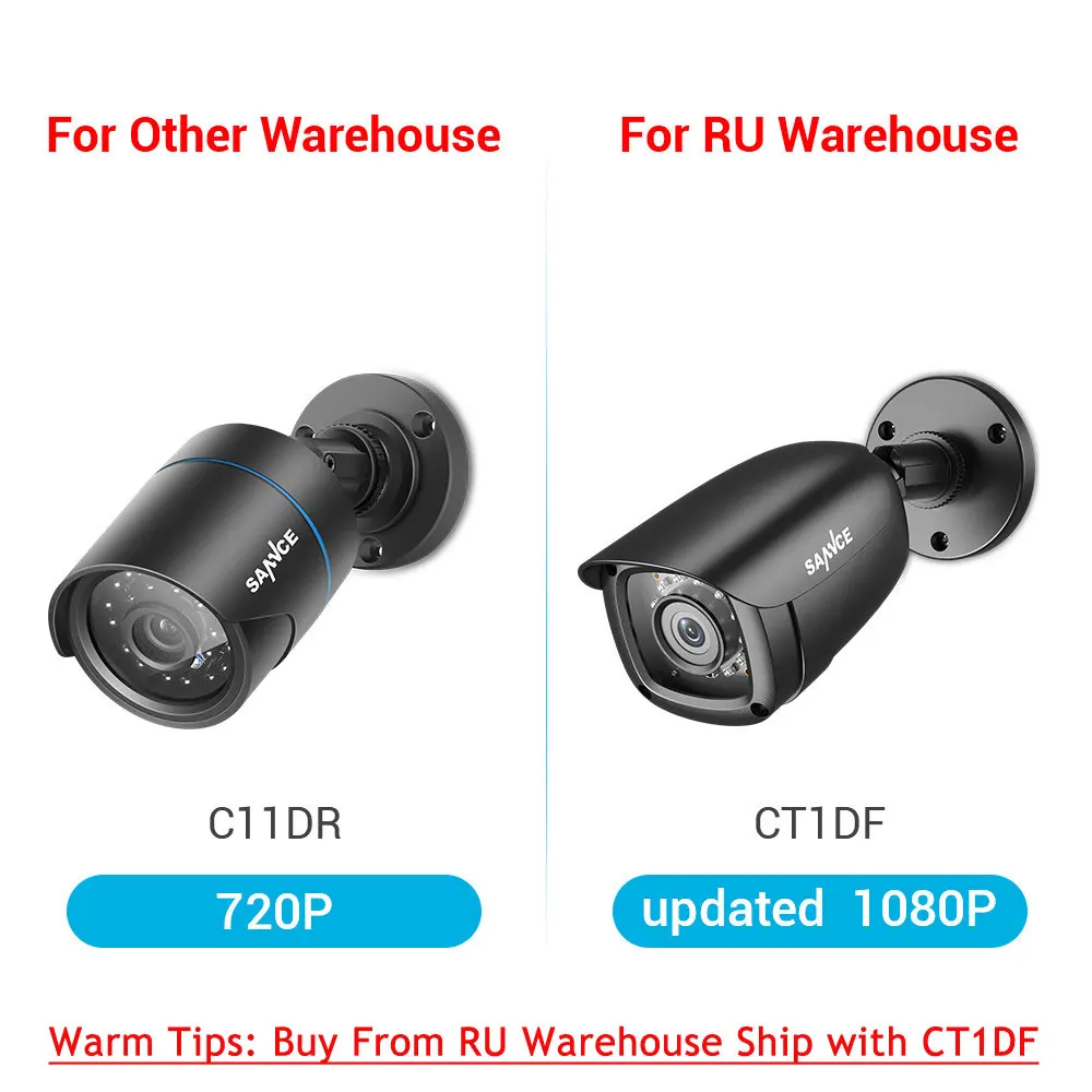 SANNCE 4CH DVR CCTV система 2/4 шт 720P TVI IR камера ночного видения для дома и улицы, комплект видеонаблюдения 1 ТБ