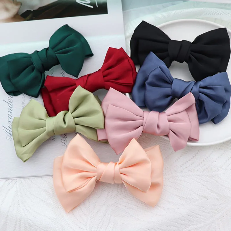 

Girl Heart Small Bow Hairpin Back Head Wild Hair Accessories Spring Clip Horizontal Out JK Headdress Baby Hair Clip Kawaii