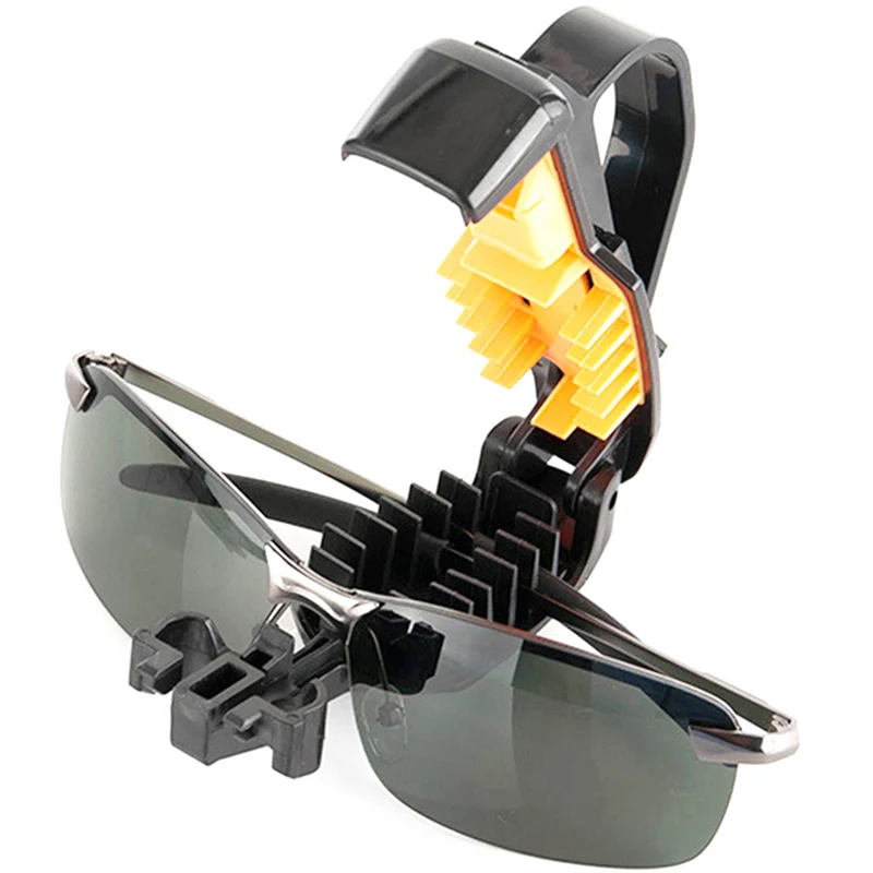 black Universal Car Sun Visor Mount Glasses Clip Sunglasses Holder Portable Sunglasses Cases Storage Holders Car-styling Accessories - Название цвета: black