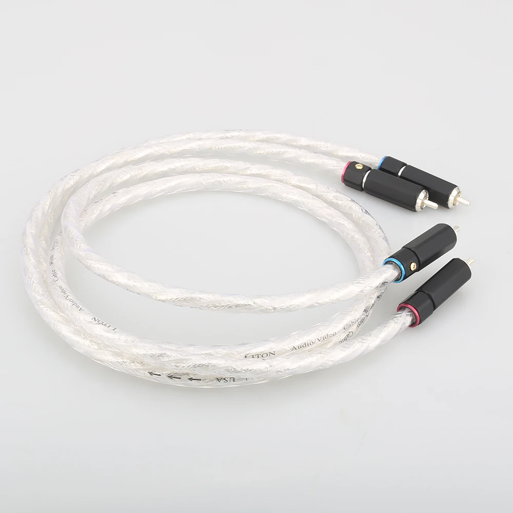 Аудиокабель Hi-Fi RCA штекер аудиокабеля Liton с посеребренным двойным фильтром кольцо