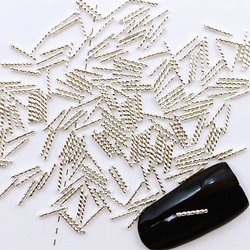 

1000X Flat Bar Alloy Charms Metal Studs 3D Nail Art Manicure Design Japanese Style