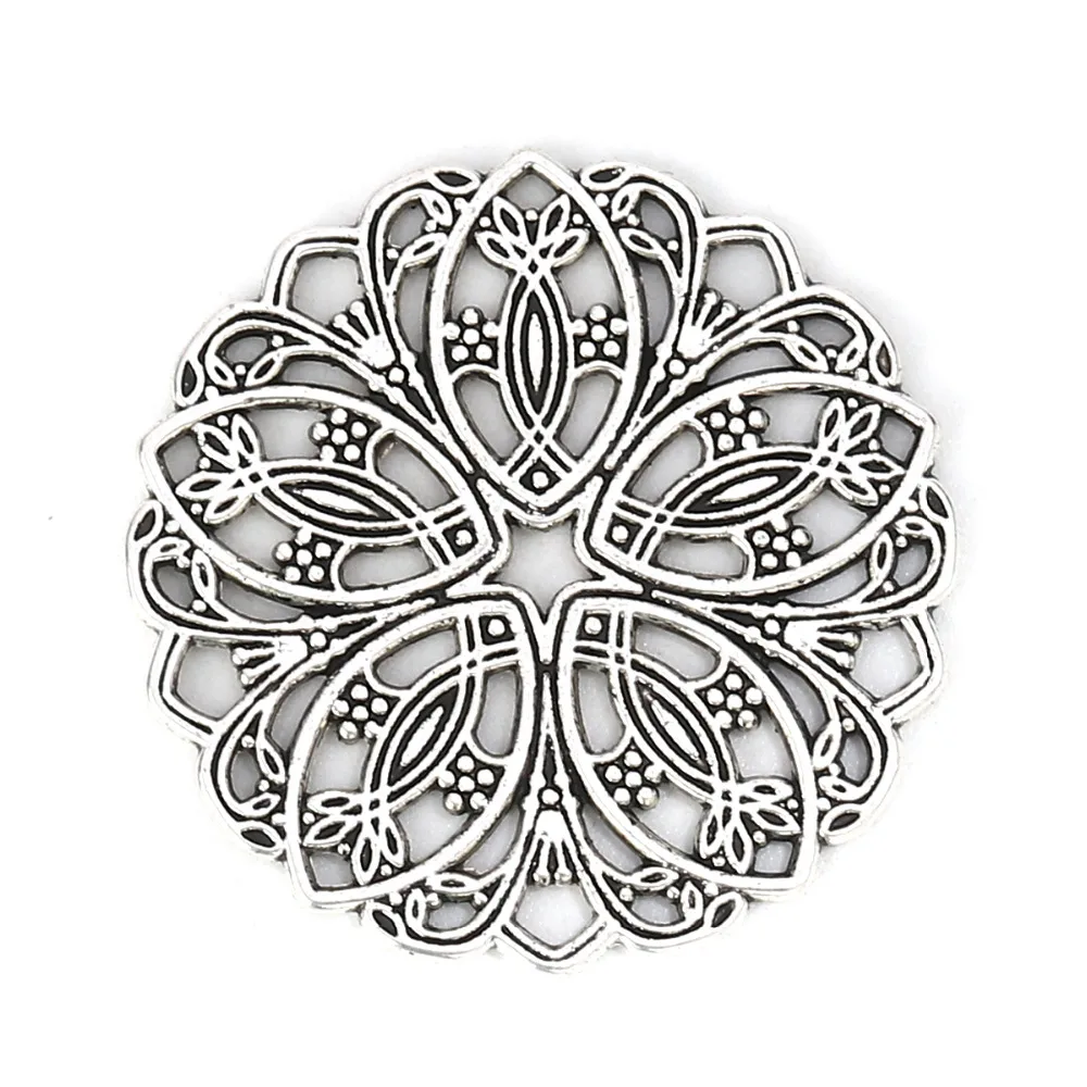 Doreen Box богемные разъемы из цинкового сплава цветок античный серебряный цвет