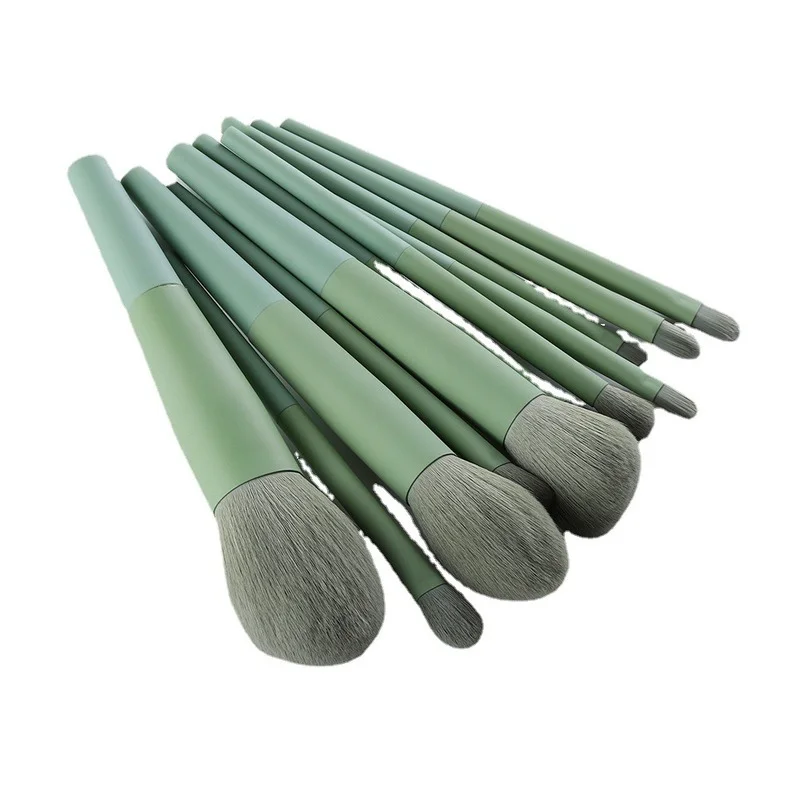 

11 Dark Green Makeup Brush Set Blush Loose Powder Eye Shadow Brush Beauty Tools Cosmetic Accessories Makeup Brush Sets