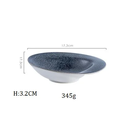 17.3 CM Plate NIMITIME1 шт., японский стиль, керамическая Ретро миска для салата из риса с камнем, тарелка для фруктов, тарелка для суши, десертный ужин, домашняя посуда - Цвет: 17.3 CM Plate