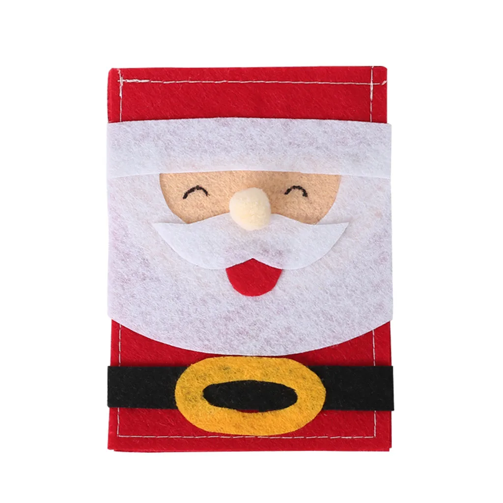 Рождественский Органайзер Санта Сумка для посуды украшения ресторана