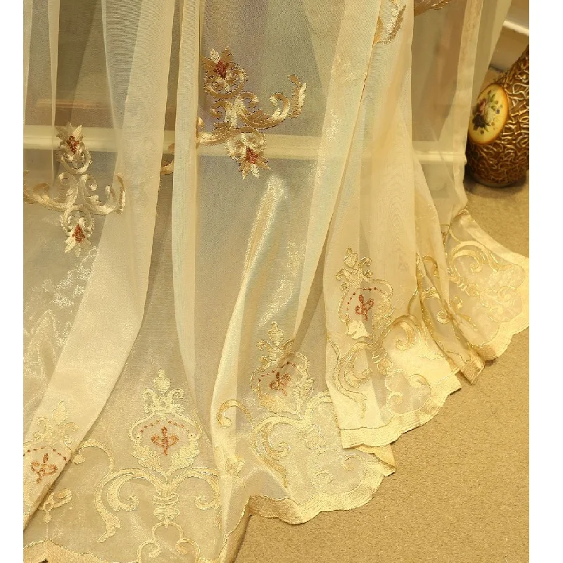 

Luxury Palace Class Curtains for Living Room Dining Room Bedroom European Style Chenille Applique Embroidered Curtains Custom