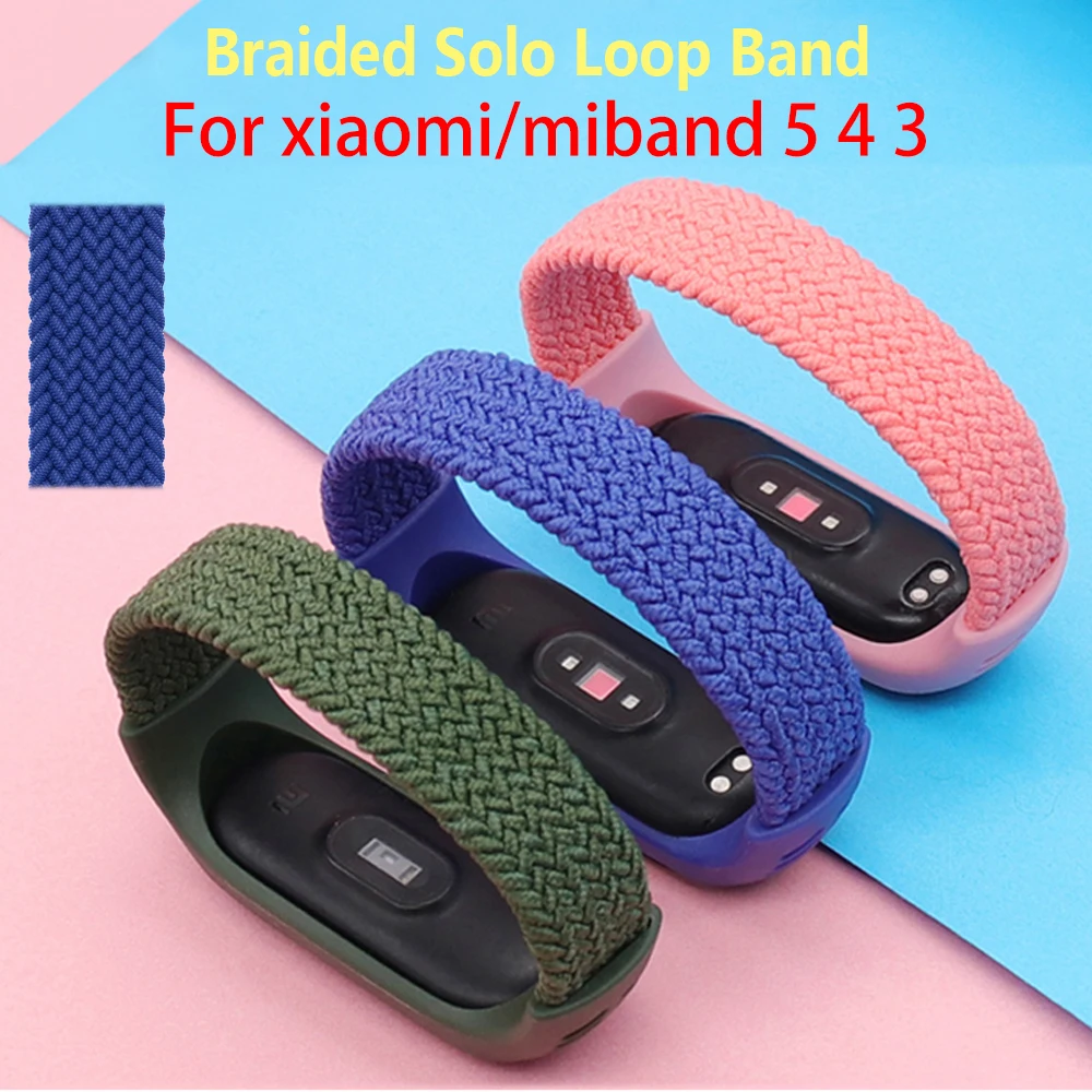 

Bracelet for Mi band 5 Strap Nylon Braided Solo Loop pulseira bracelet Miband4 Miband5 Wristband for xiaomi Mi band 4 3 strap