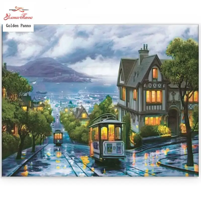 Craft Needlework Diy Handicrafts Night City Landscape Diamond Painting Street Painting Diamond Embroidery Drill Mosaic Picture