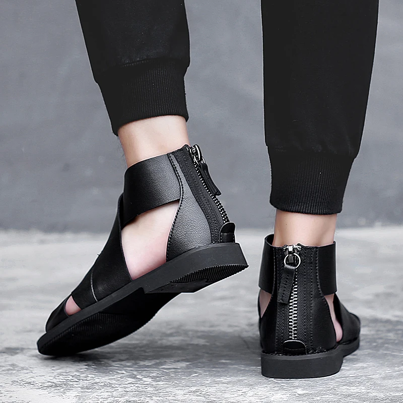 

Summer Home Men Sandals Simple Black Shoes Fashion Beach Waterproof Mens Shoes Non-Slip Outdoor High Quality Mens Sandals