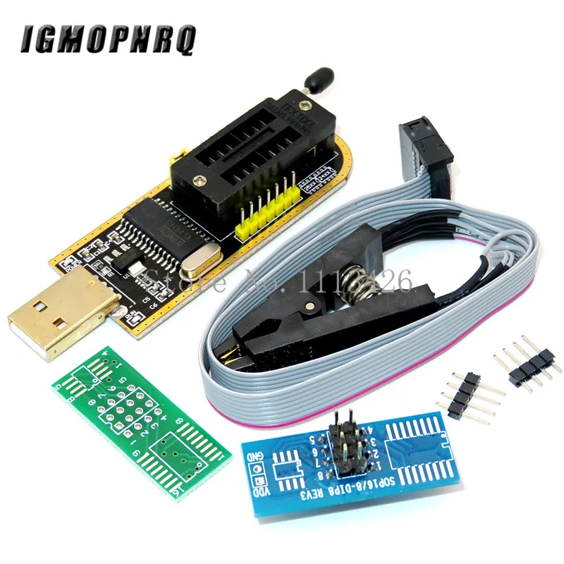 1 Set CH341A 24 25 серии EEPROM флэш-память биос USB программист модуль+ SOIC8 SOP8 тестовый зажим для EEPROM 93CXX/25CXX/24CXX - Цвет: 1 Set