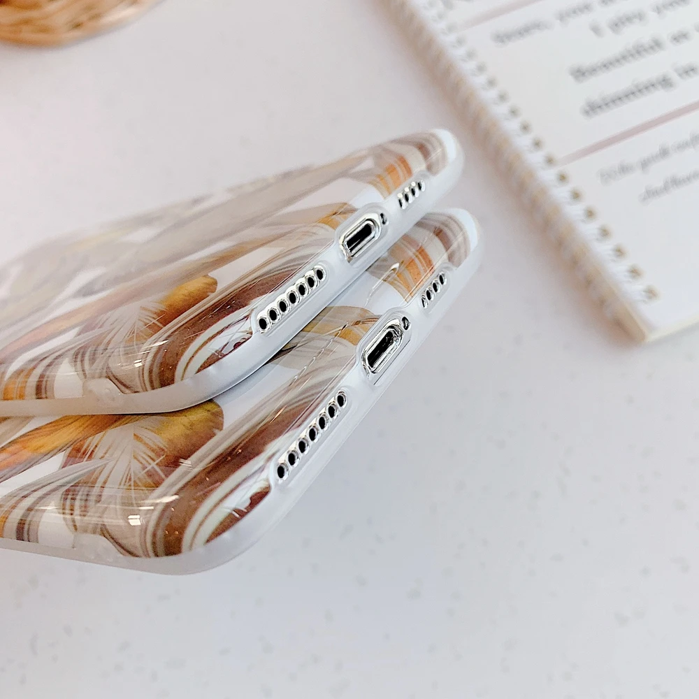 Gold Leaf Luxury Cell Phone Case For iPhone 11 Max Pro Cover Apple Ultra Thin Shockproof Soft Tree Pattern Glossy Mobile Cute Capa |