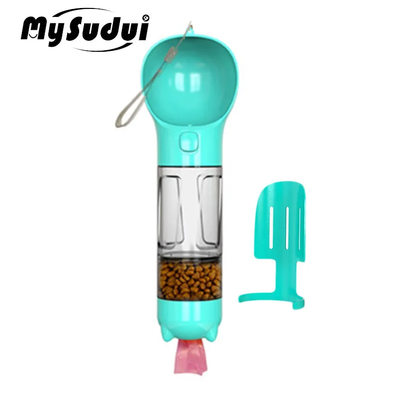 3 в 1 бутылка для воды питомца собаки с лопатой пота сумка отходов портативная