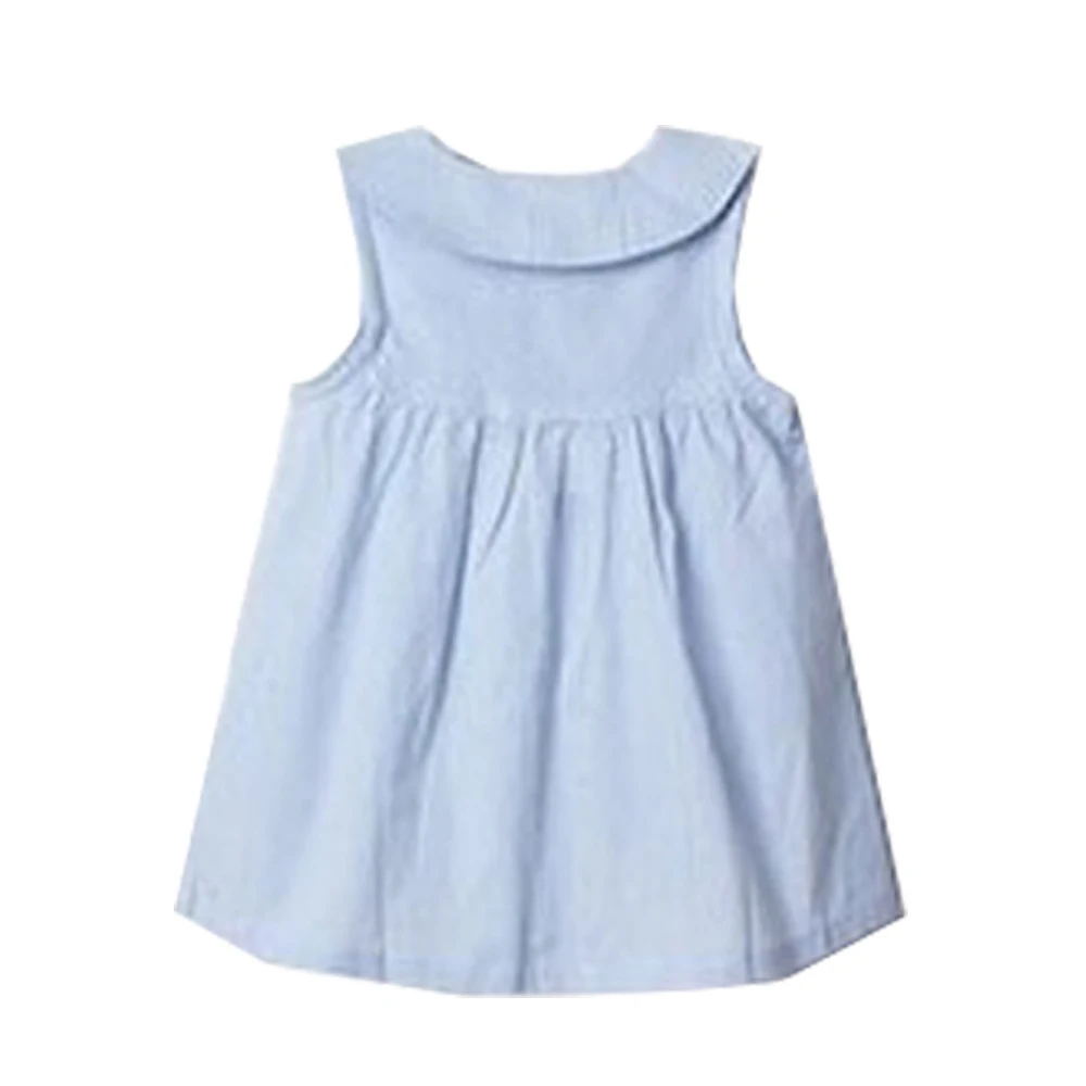 LittleSpring/платья для маленьких девочек Однотонное однобортное платье-майка без