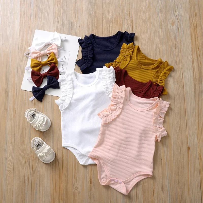 

2021 Girls Rompers Newborn Baby Bodysuit Baby Clothes For Girls Summer Kids Jumpsuit Comfortable Smooth Sleeveless Casual Romper