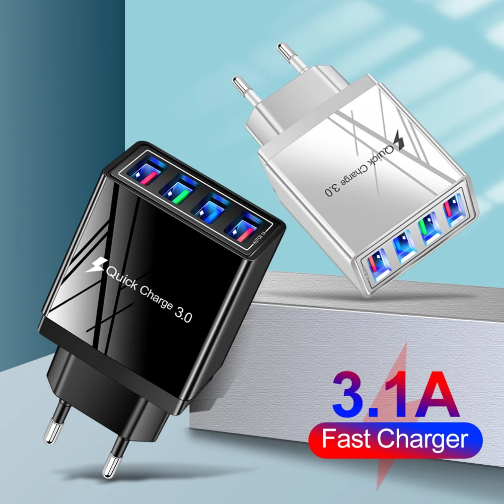 5V 3A USB Зарядное устройство быстрой зарядки зарядное QC 3 0 Быстрый 4 Порты