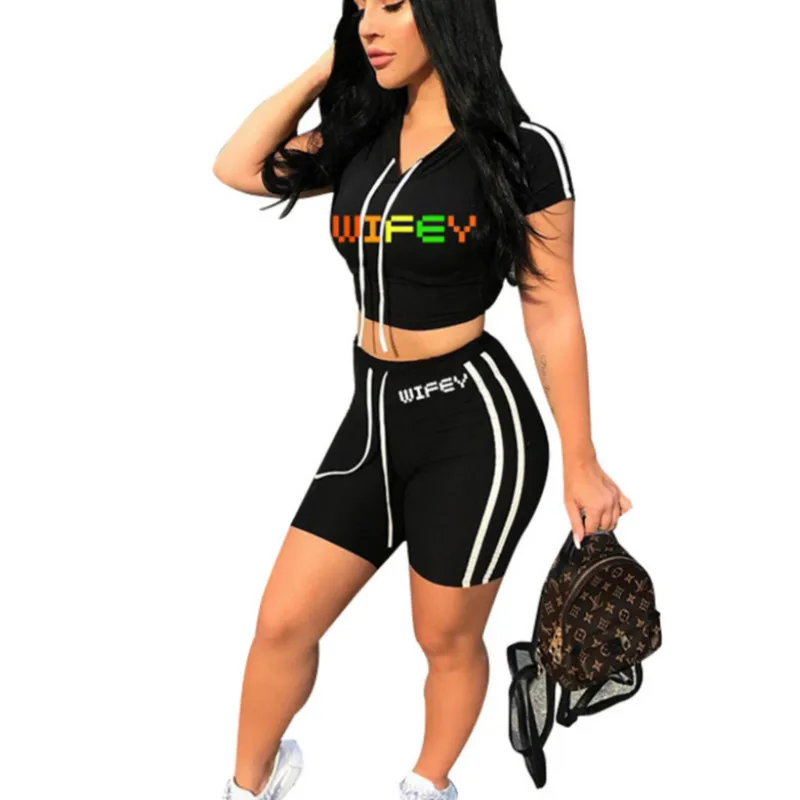 

Women's Crop Top Shorts Sets Summer Sexy V-Neck Short Sleeves Shorts Suit Slim Top Shorts Two-Piece Suit Women's Summer Suit