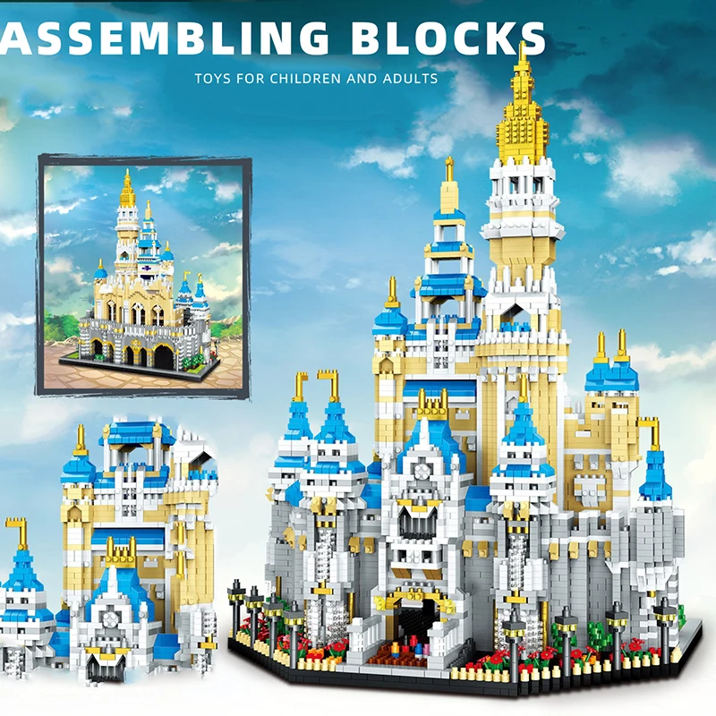 

Dream Castle Building Blocks Micro Diamond Small Particle Princess Assembled Puzzle Decompression Gift For Girls