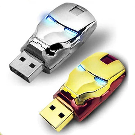 Крутой Железный человек Pendrive с светодиодный светильник мультфильм USB Flash Drive2.0 4 ГБ