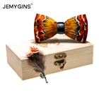 Мужской галстук-бабочка ручной работы, с перьями