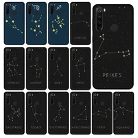 yinuoda 12 constellations zodiac signs soft black phone case for xiaomi redmi 5a 6 6a 7 7a note 6 7 8 mi 5 a1 a2 max2