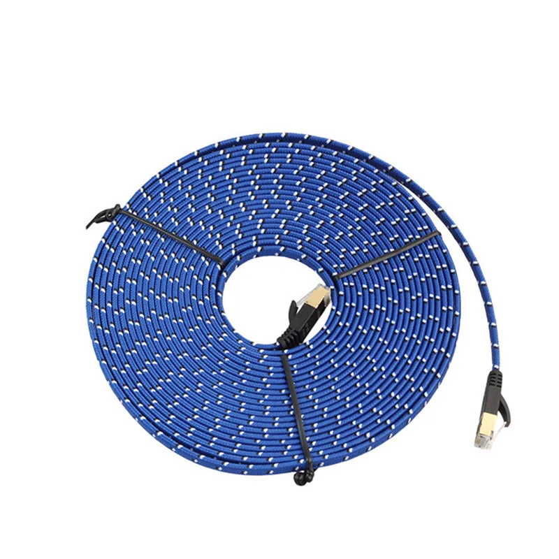 

Cat 7 Ethernet RJ45 Lan Cable Flat UTP Wire With Braid RJ 45 Cat7 Network Cards 10Gbps 600Mhz For Modem Router 1m 2m 3m 5m 10m