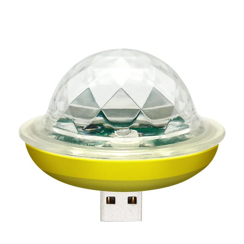 Мини USB звук вечерние освещение дискотечное освещение 4 Вт RGB магический хрустальный шар сценический свет эффект для рождества KTV свадебная музыка Dj свет - Цвет: Yellow body B