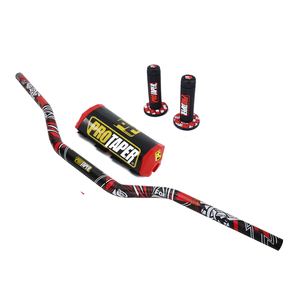 Мотоцикл 28 мм 1-1/" Fat Bar руль Грипсы колодки для KTM HONDA KAWASAKI SUZUKI YAMAHA CRF Protaper Pro Dirt Bike Motorcross - Цвет: RedB