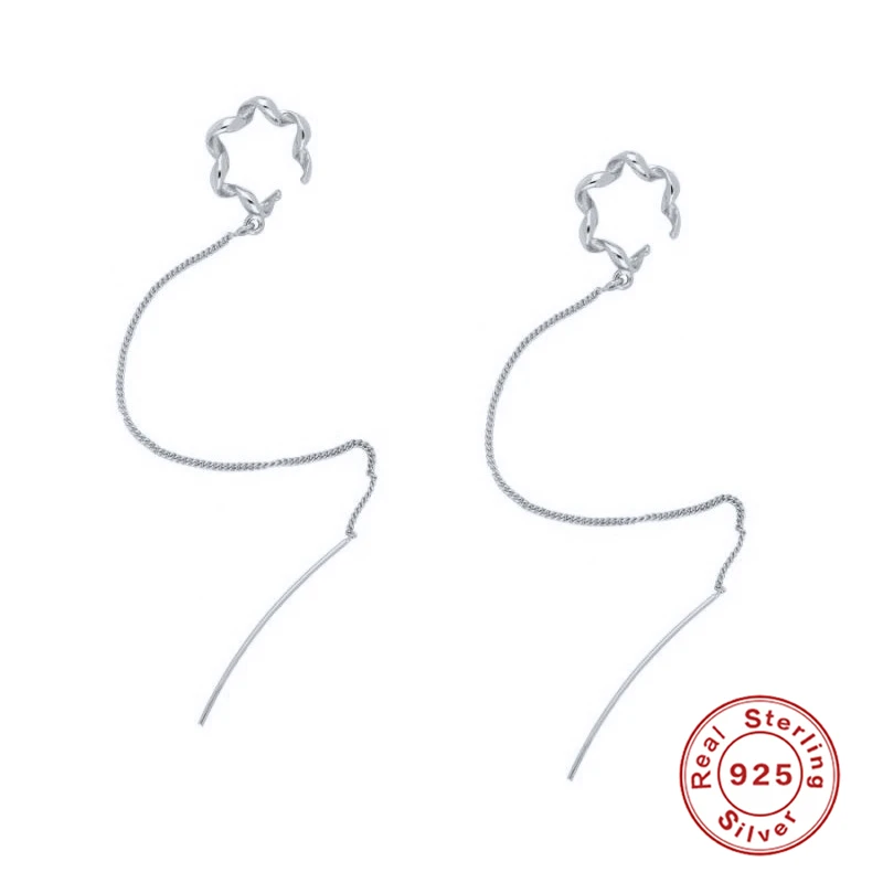 ROXI длинный тонкий канал серьги со шпилькой для женщин девочек твист ухо клип