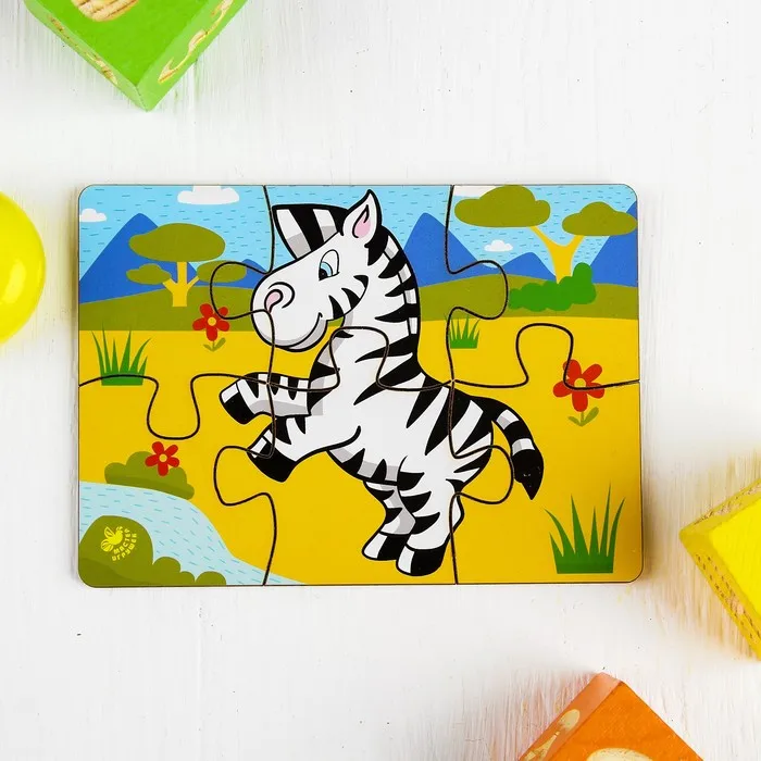 Puzzle 6 elements &quotzebra&quot toys puzzles for kids | Игрушки и хобби