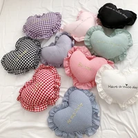 baby room decoration baby pillow 100 cotton with filler heart pillow for cot baby bedding accessory kids nursing pillow soft