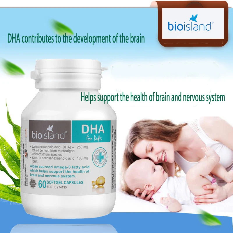 

Australia Bio Island DHA omega-3 fatty acid Supplement 60S for Baby Kids Healthy Brain Nervous System Vision growth development