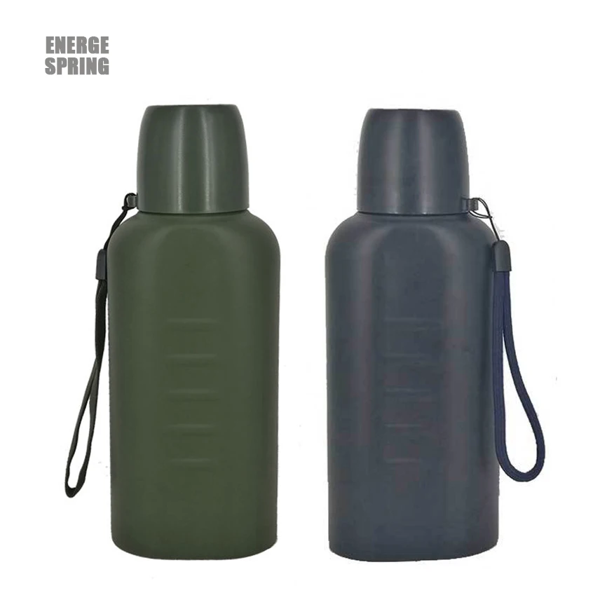 

500ml Stainless steel flat kettle 4 hours insulation cup double-deck Military kettle vacuum flask Portable outdoor sports bottle