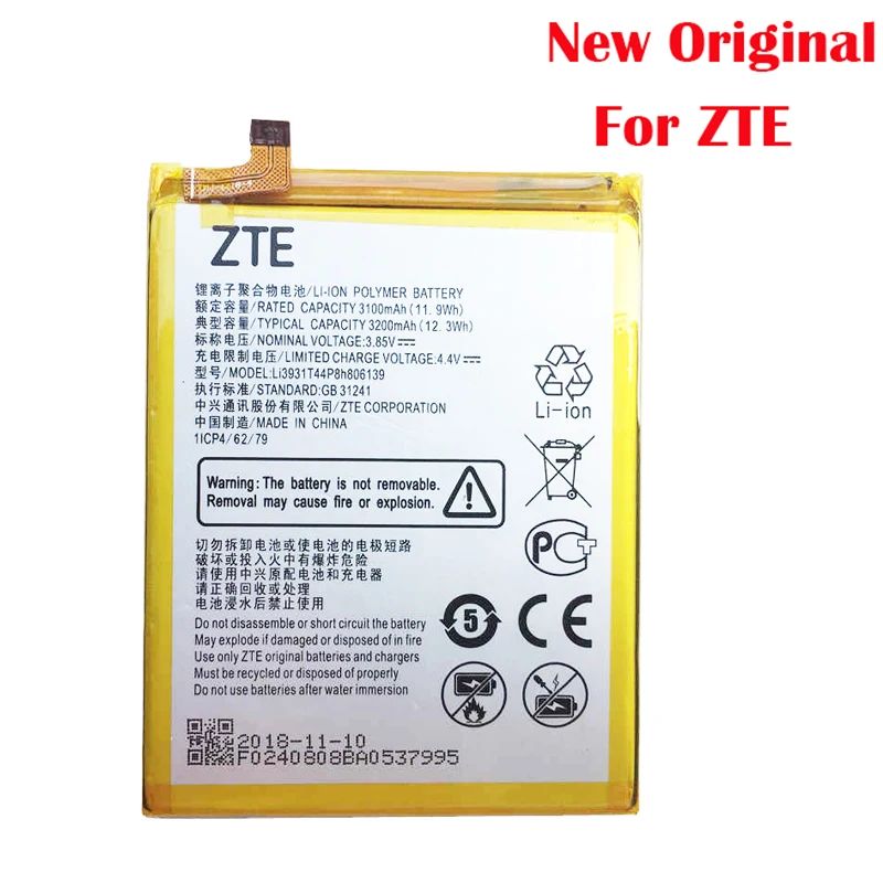 100% реальный 3200mAh Li3931T44P8h806139 Аккумулятор для ZTE Blade V9 V10 /V9Vita V10Vita/A7 Vita/A4/A5 2020