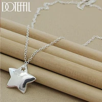 doteffil genuine 925 sterling silver star pendant necklace 18 inches chain fashion jewelry necklace for women hot sale