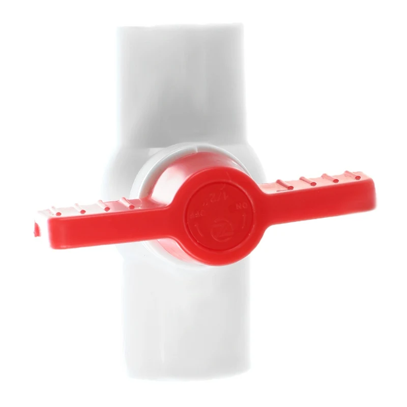 20 мм x Слип сантехника Т Ручка полный порт PVC-U шаровой кран белый + красный |